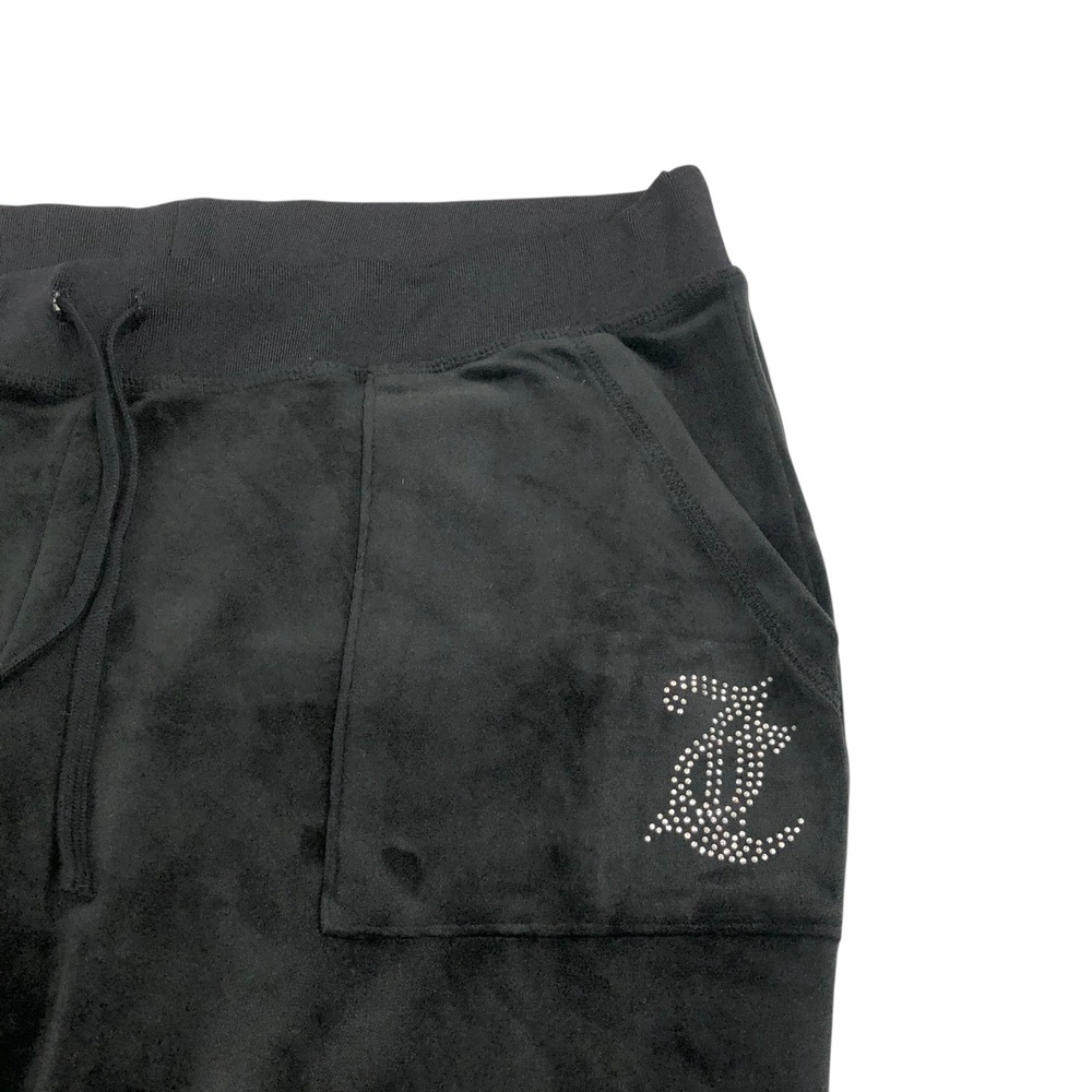 Juicy Couture Y2K 90s Bling Velvet Low Rise Flare Track Pants Pajama Pants Large - Picture 3 of 15